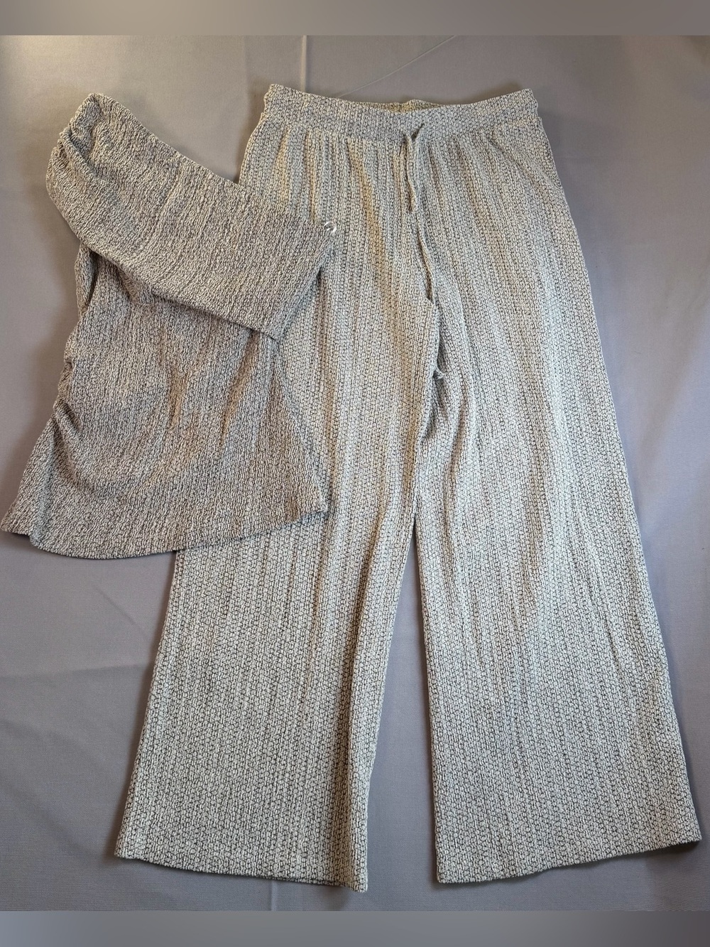 Zara Women’s szL 2PieceOutfit Wide-Leg Knit Pants & Asymmetric One Shoulder Top